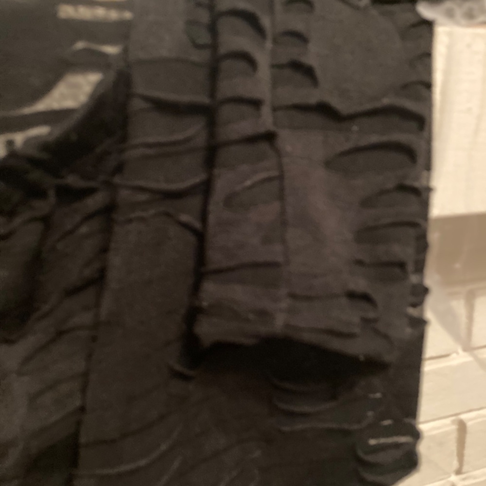 Vintage Silence + Noise black sheer “ torn “ legging tights - Picture 4 of 11